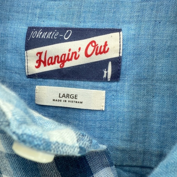 johnnie-O Hyat Hangin Out Button Up Shirt Malibu Size Large - Picture 4 of 6